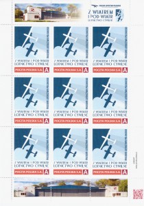  Znaczek pocztowy arkusz Z WIATREM I POD WIATR - LOTNICTWO CYWILNE